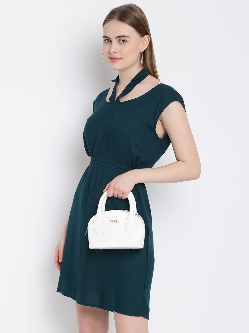 KLEIO Designer Solid Chic Sling Handbag for Women - White - Image 5
